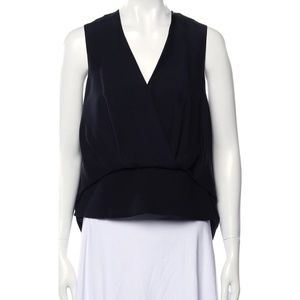 ALEXANDER WANG SILK V-NECK CROP TOP LONG BACK HOOK BACK CLOSURE SIZE M US 6